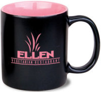 Ceramic Mugs: 11oz Color Two Tone Matte C Handle Mugs
